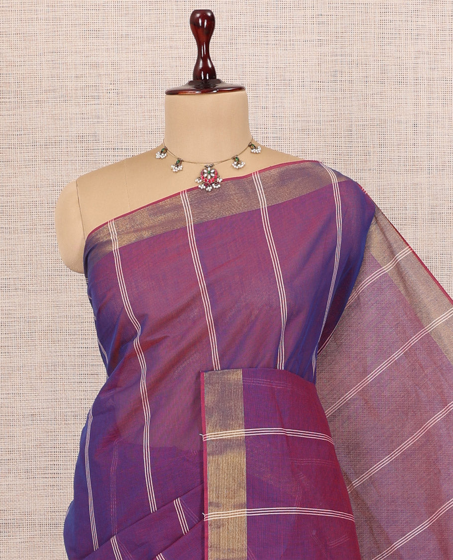 Purple Jute Cotton Saree