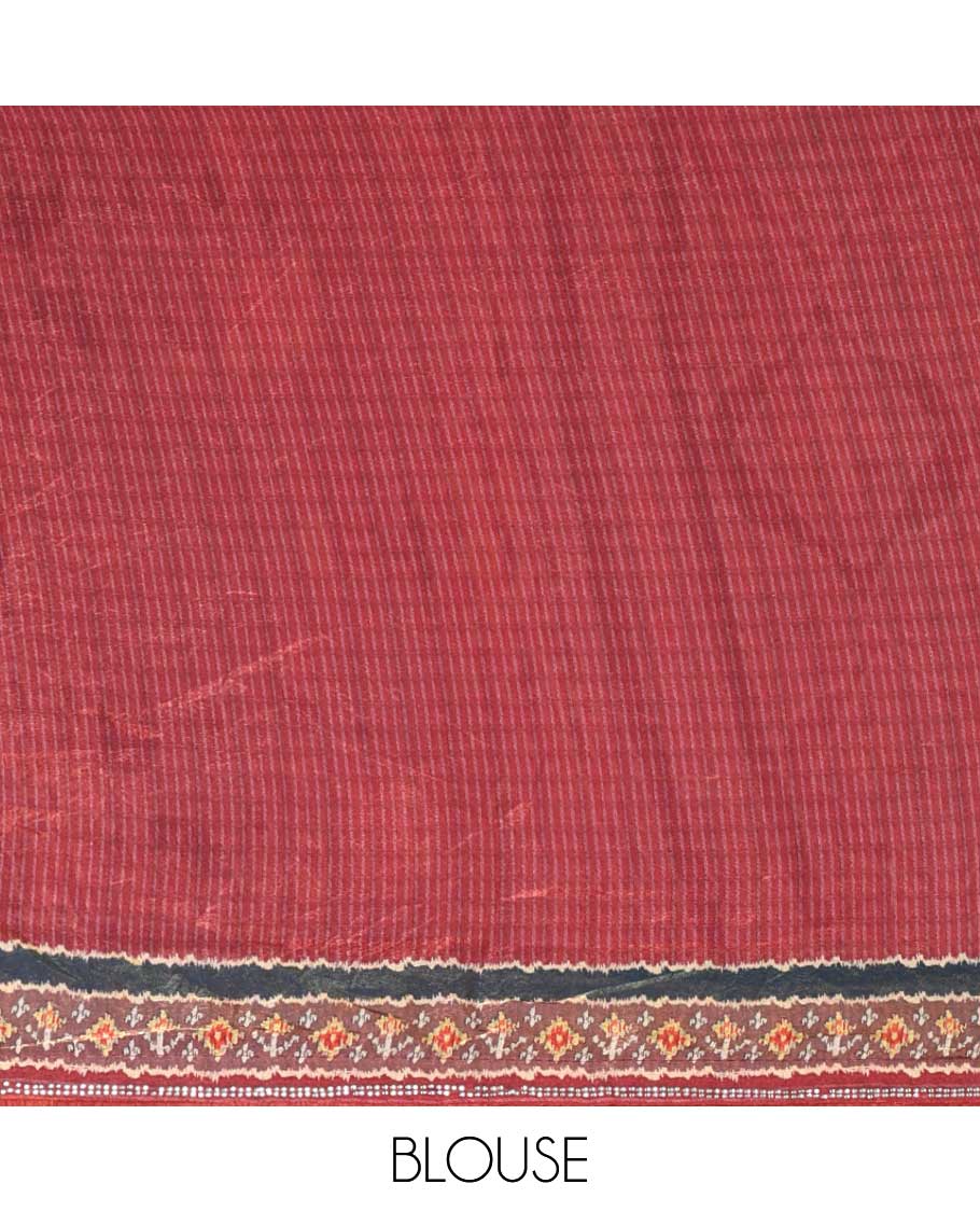 Black pochampally digital printed fendy crepe saree with swarovski stone, lace border & self pallu along with plain blouse