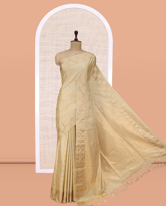 Off-White Budget Silk Saree
