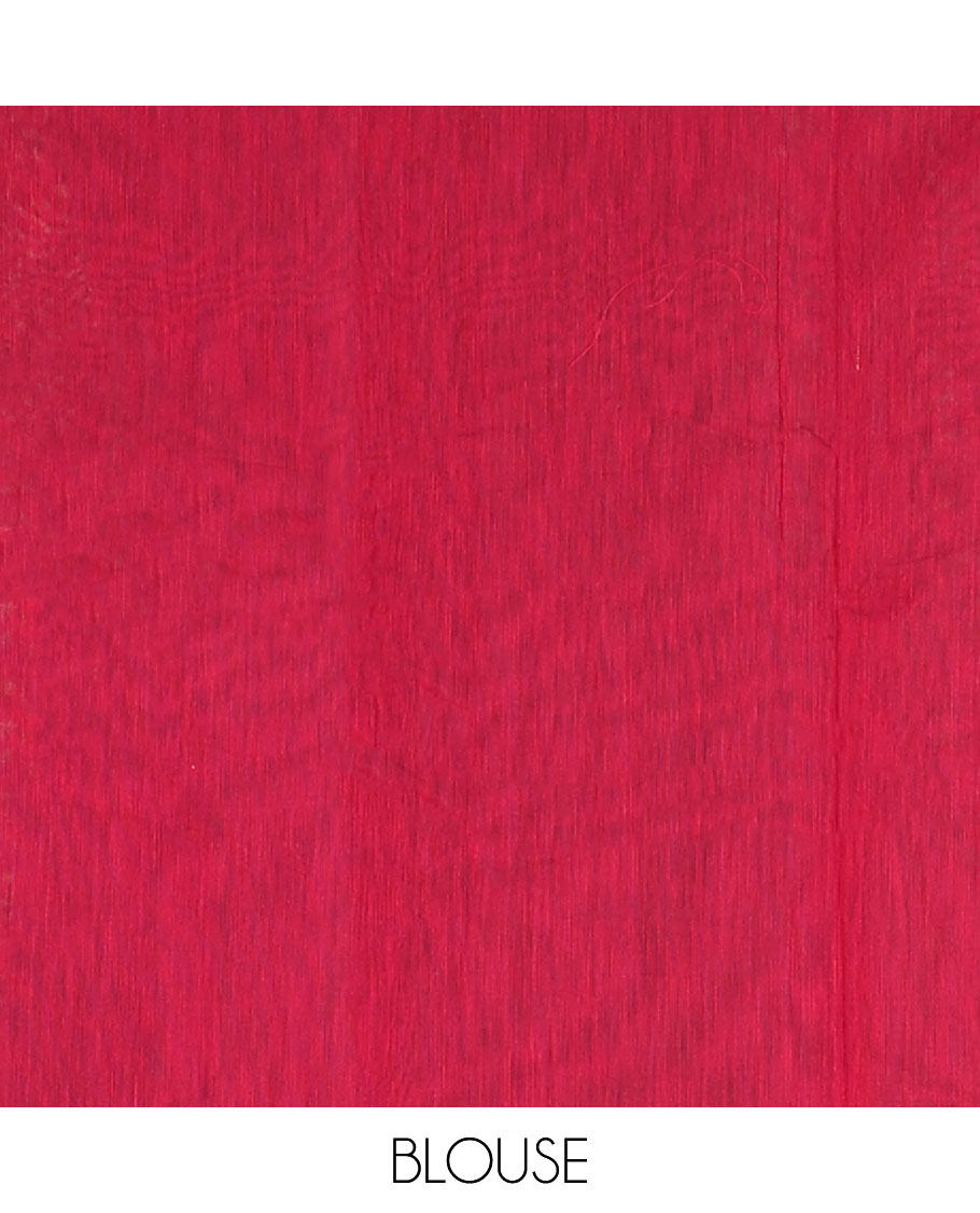 Red Semi-Silk Cotton Saree, Enriched with Zari Stripes All Over Its Body, Gleaming Zari Design Border, Intricately Designed Pallu, and Paired with a Matching Blouse