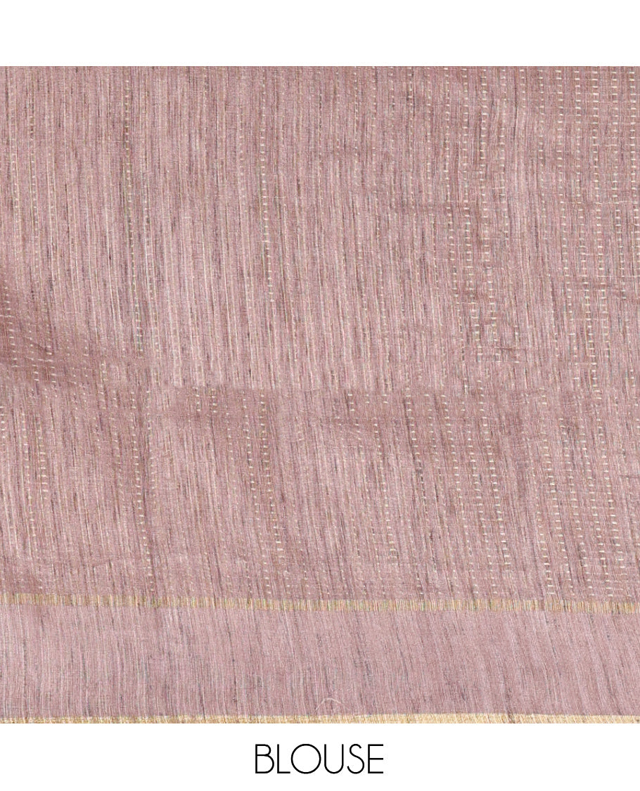 Brown Fancy Tussar Saree