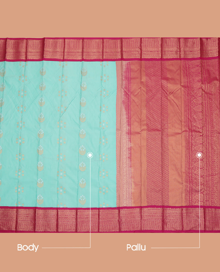Turquoise Budget Silk Saree