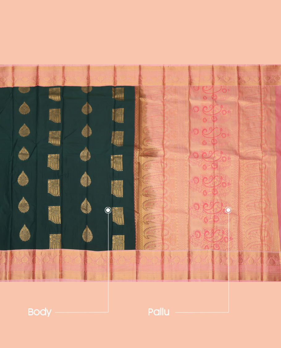 Dark Green Budget Silk Saree