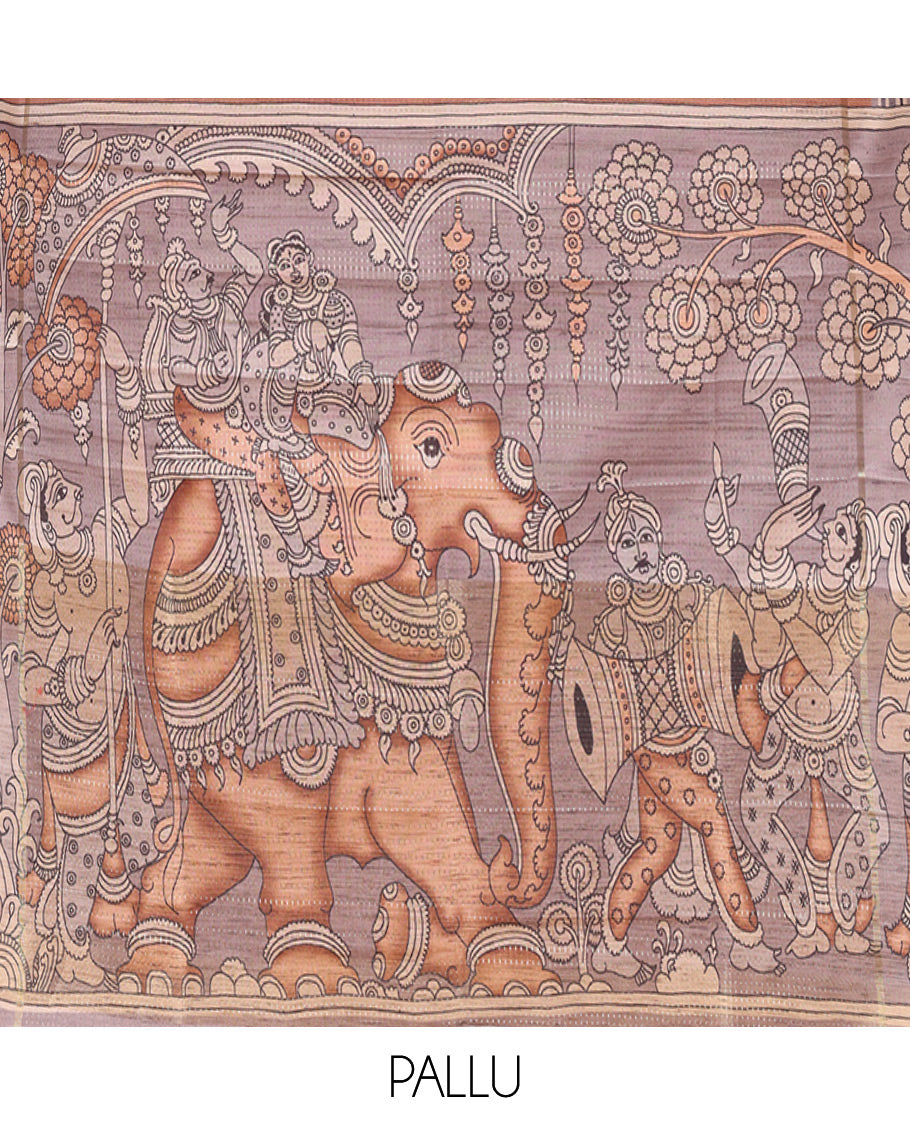 Brown Fancy Tussar Saree