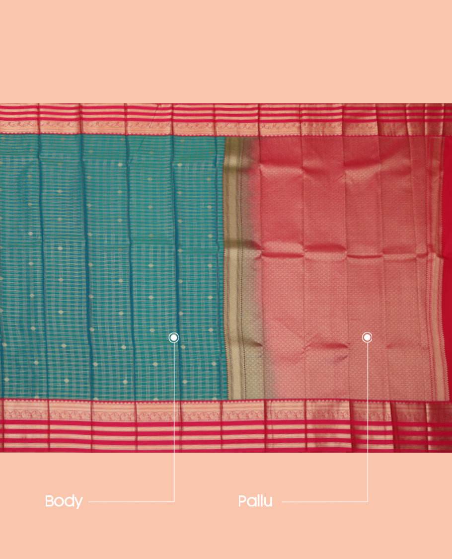 Peacock Color Budget Silk Saree