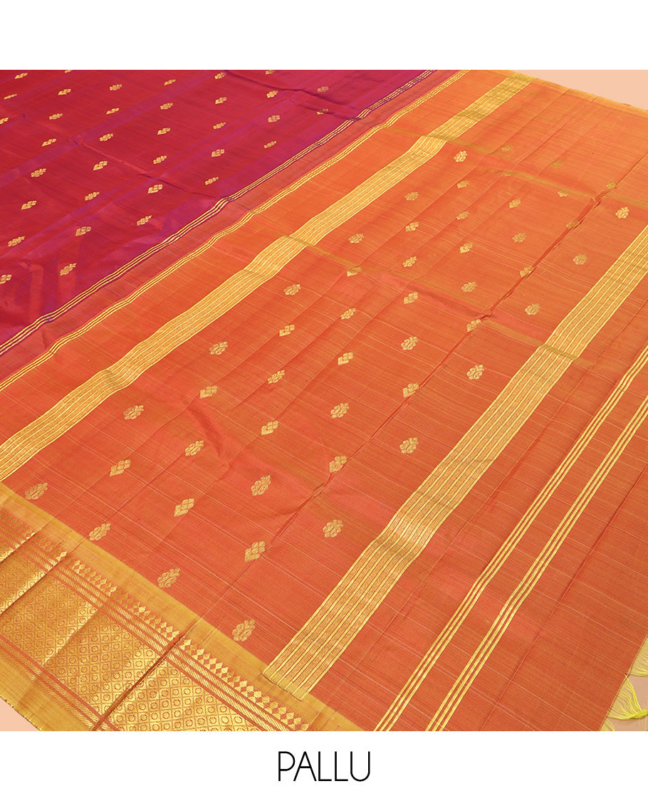 Red Contrast Kanchipuram Silk Saree