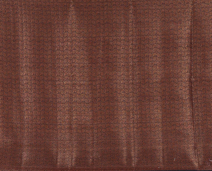 Red all over zari butta with shibori-style printed jute cotton saree, contrast zari border, zari line weaving pallu & contrast blouse