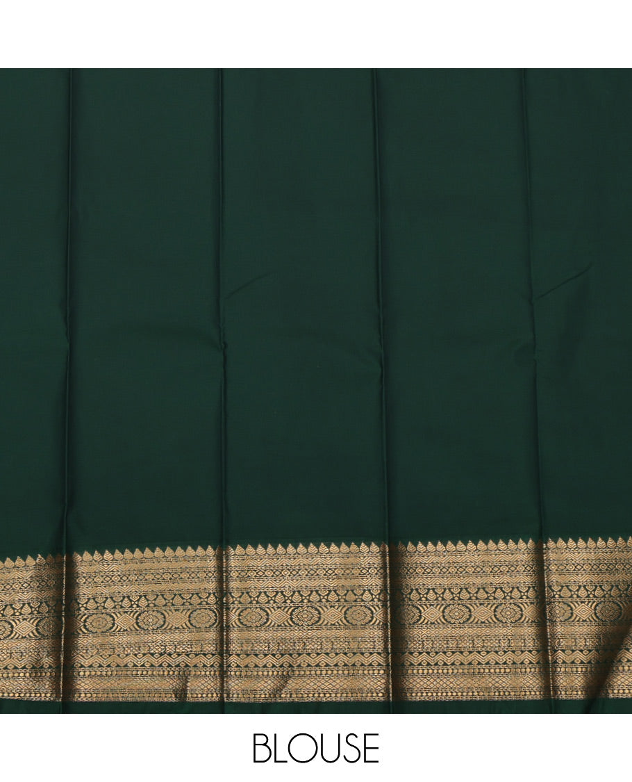 Blue Budget Silk Saree, Mesmerized with Zari Buttas All Over Its Body, Complemented by a Contrast Traditional Zari Border, Grand Pallu, and Paired with a Contrast Blouse