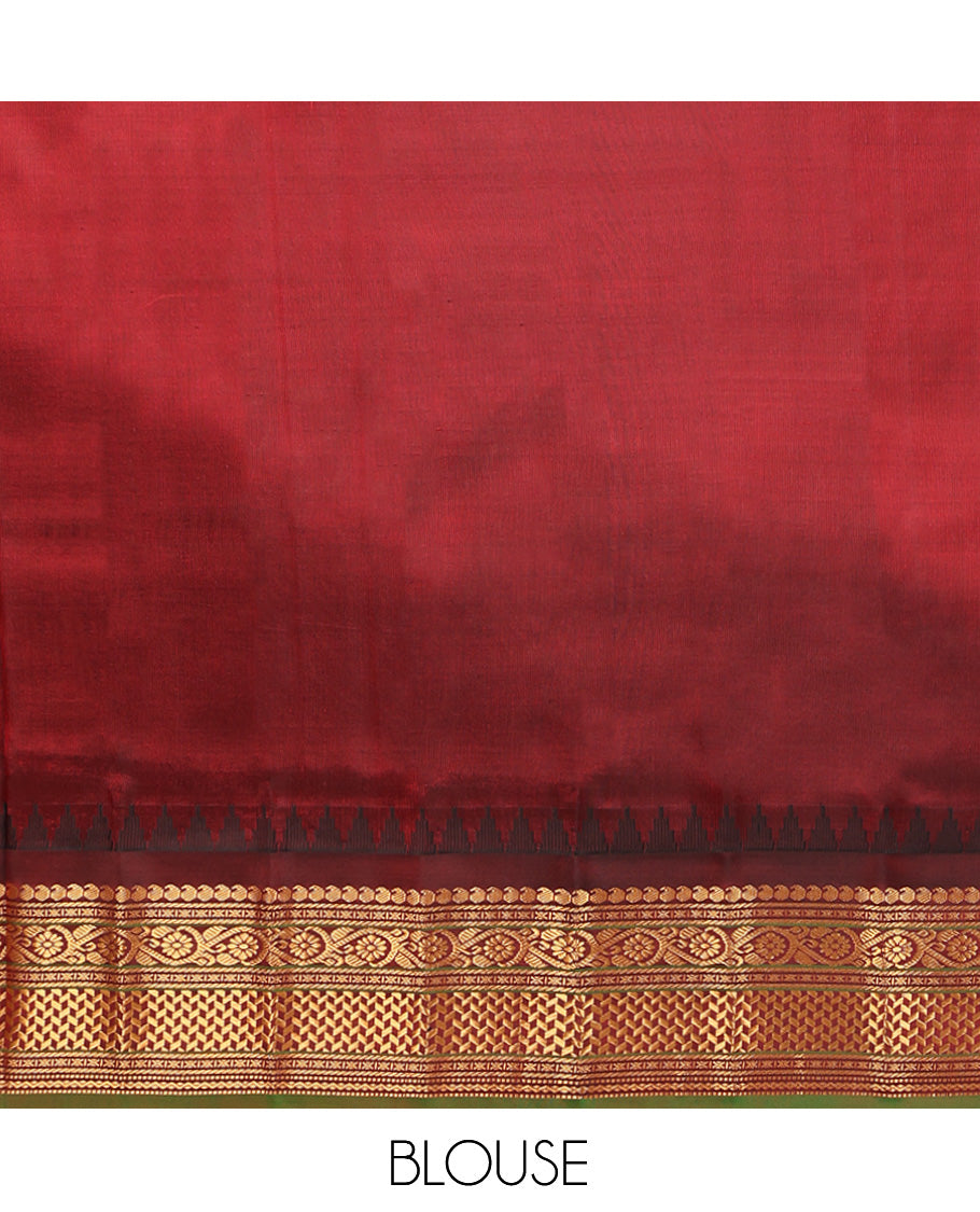 Grey Gadwal Silk Saree