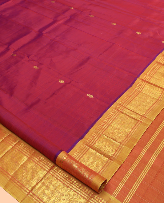 Red Contrast Kanchipuram Silk Saree