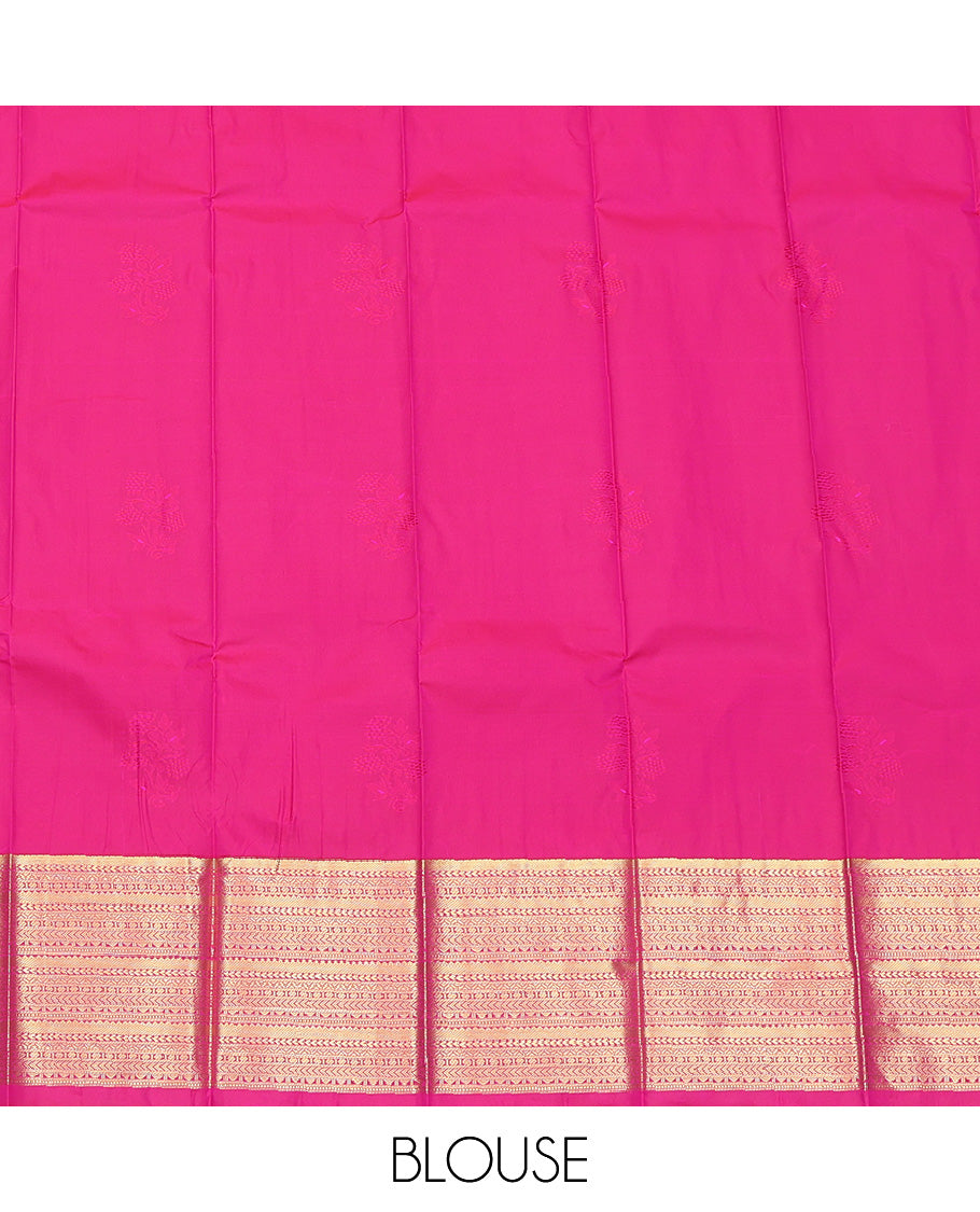 Pink Floral Butta Budget Silk Saree