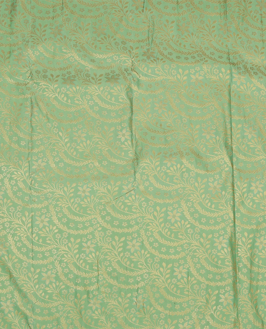 Green Art Silk Pavadai Material Set