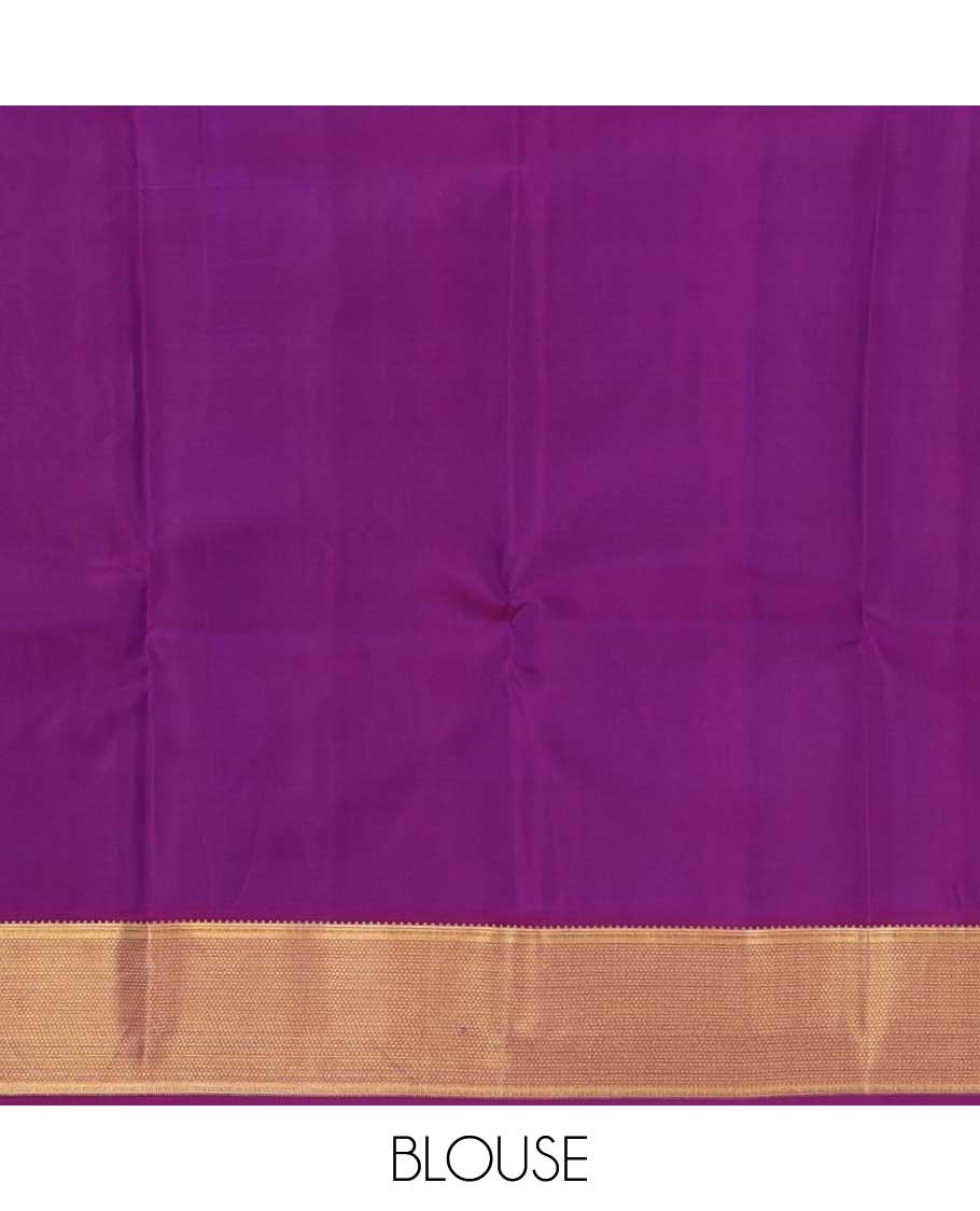 Turquoise blue zari buttas silk saree, contrast border of traditional zari designs, and jaal pallu