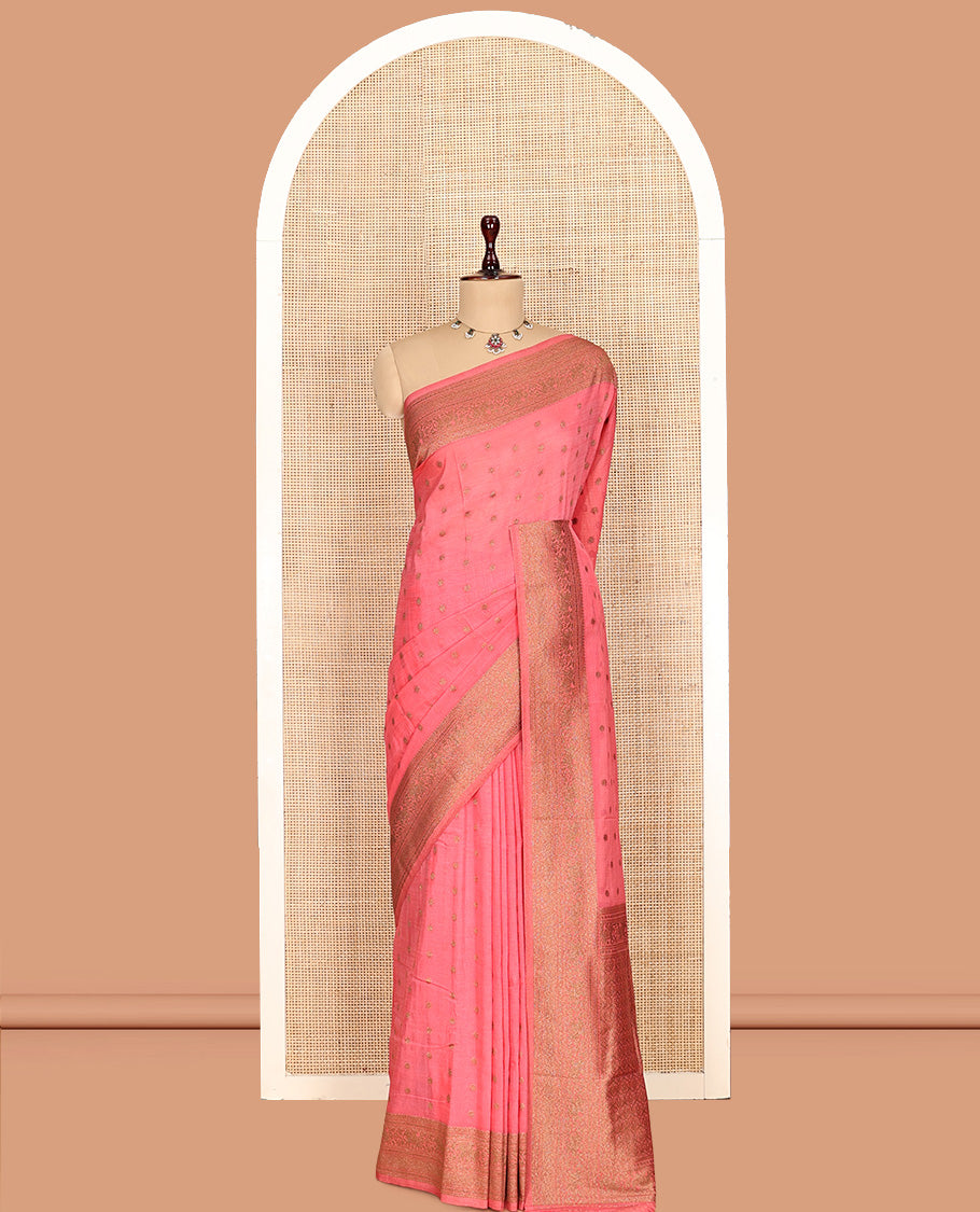 Peach Fancy Crepe Saree