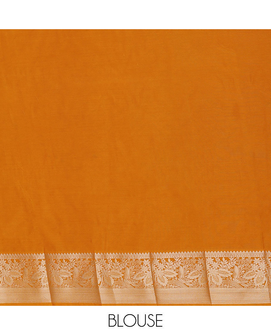 Pink striped and paisley buttas budget silk saree, contrast traditional zari design border, and pallu steeped with paisleys