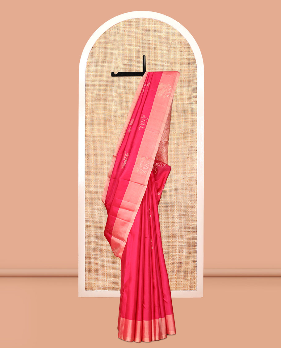 Pink Mayuri Lite Silk Mix Saree