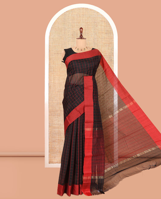 Black Semi-Silk Cotton Saree