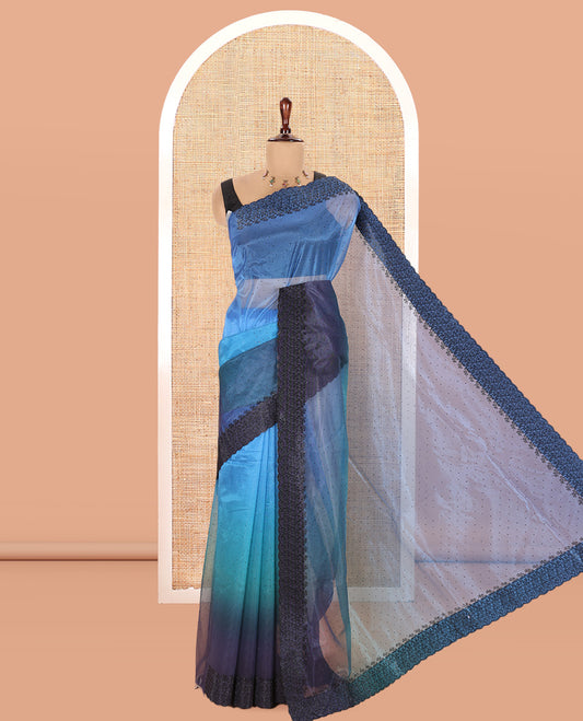 Rama Twill Net Saree