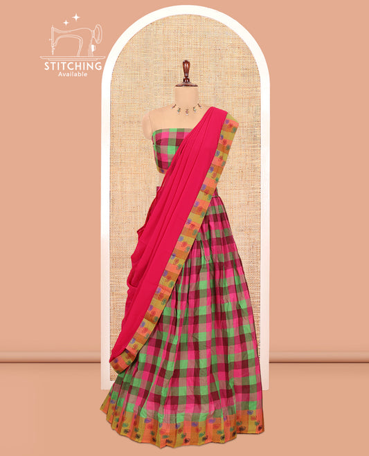 Multi-Color Chettinad Cotton Half-Saree