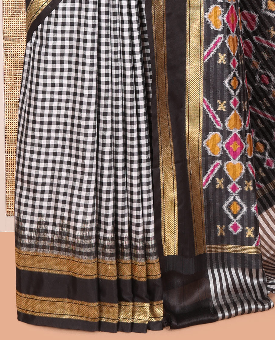 Black Chettinad-Style Soft Silk Saree