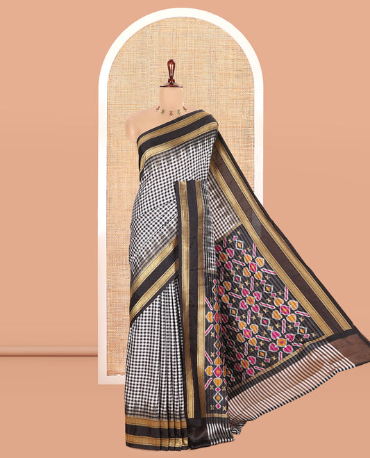 Black Chettinad-Style Soft Silk Saree