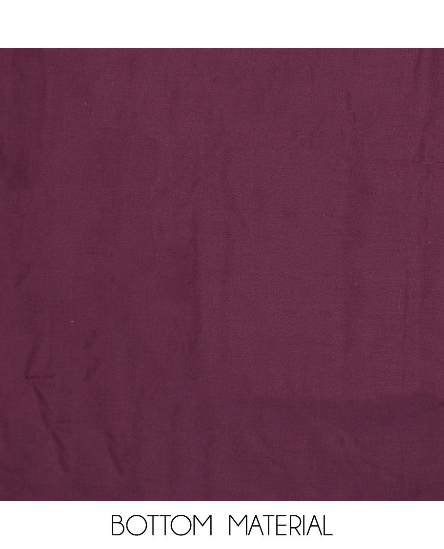 Maroon chudidhar material set,unique print & embroidery rayon top,plain bottom & thread embroidered chanderi silk dupatta