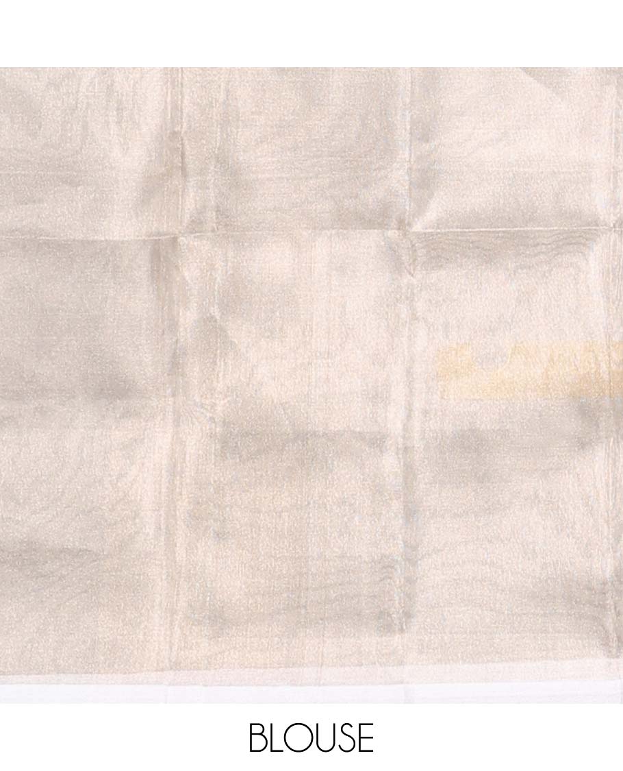 Pink uppada silk saree with polka dot buttas, plain border & pallu of polka dot designs
