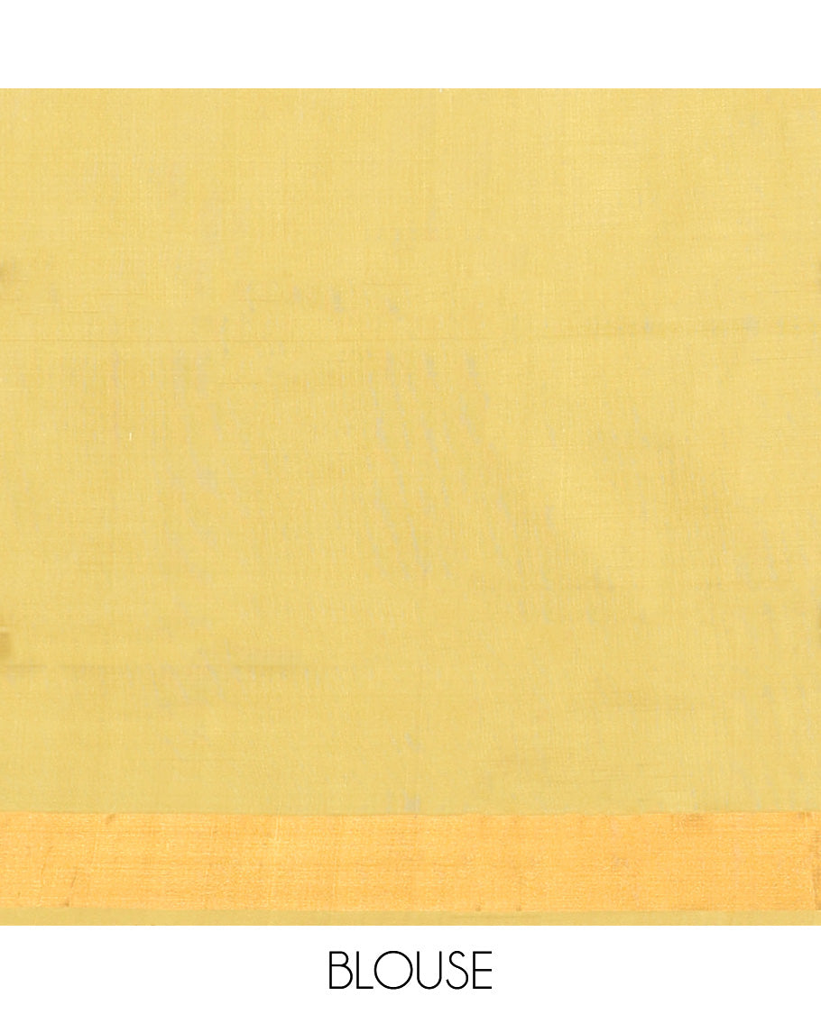 Green uppada silk saree with buttas, plain border & pallu of zari buttas