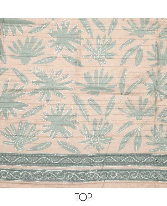Sandal chudidhar material, floral printed synthetic top, plain bottom & floral printed dupatta