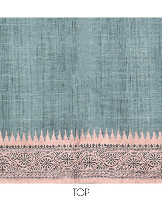 Green chudidhar material set, plain cotton top, plain bottom & floral printed dupatta
