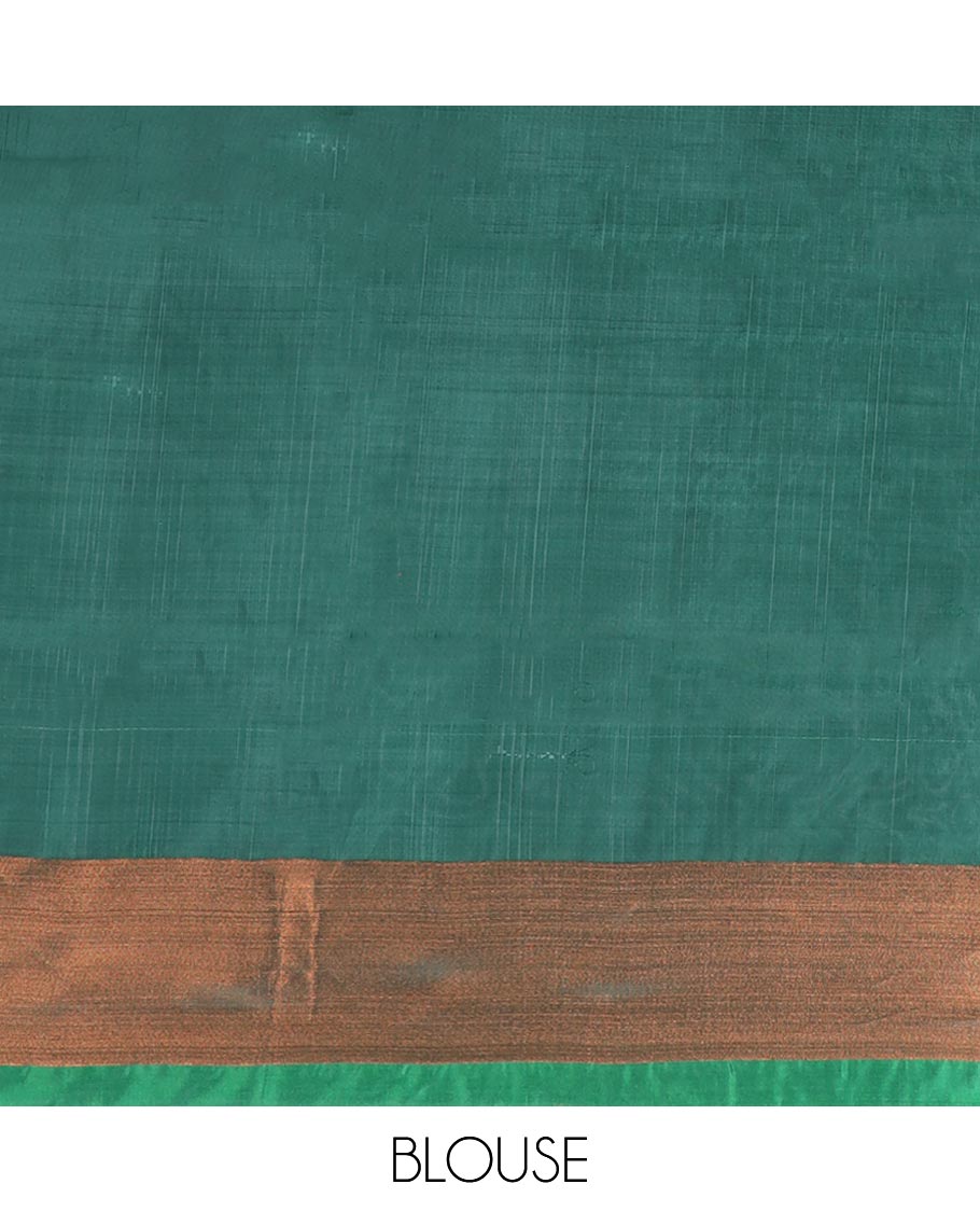 Grey zari buttas uppada saree, contrast plain border & intricate pallu