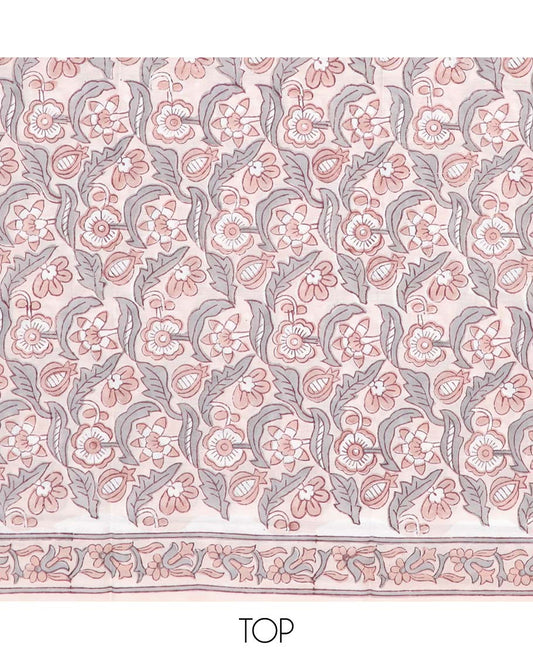 Cream material chudidhar set, floral printed cotton top, floral printed bottom & dupatta