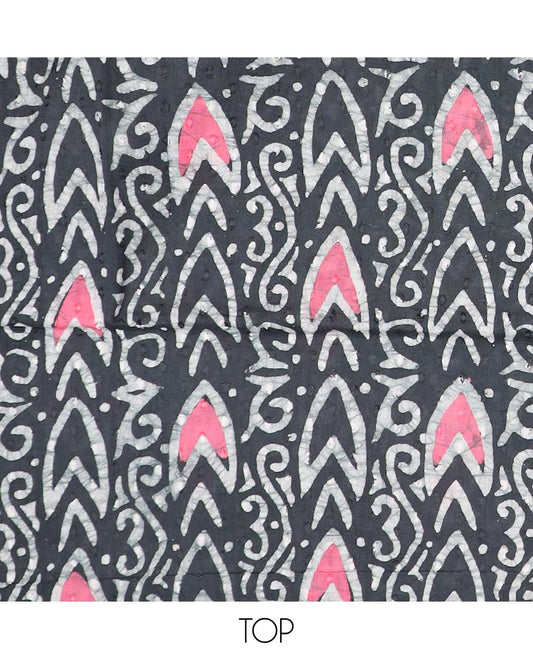 Pink material chudidhar set, batik printed cotton top, contrast batik printed bottom & dupatta