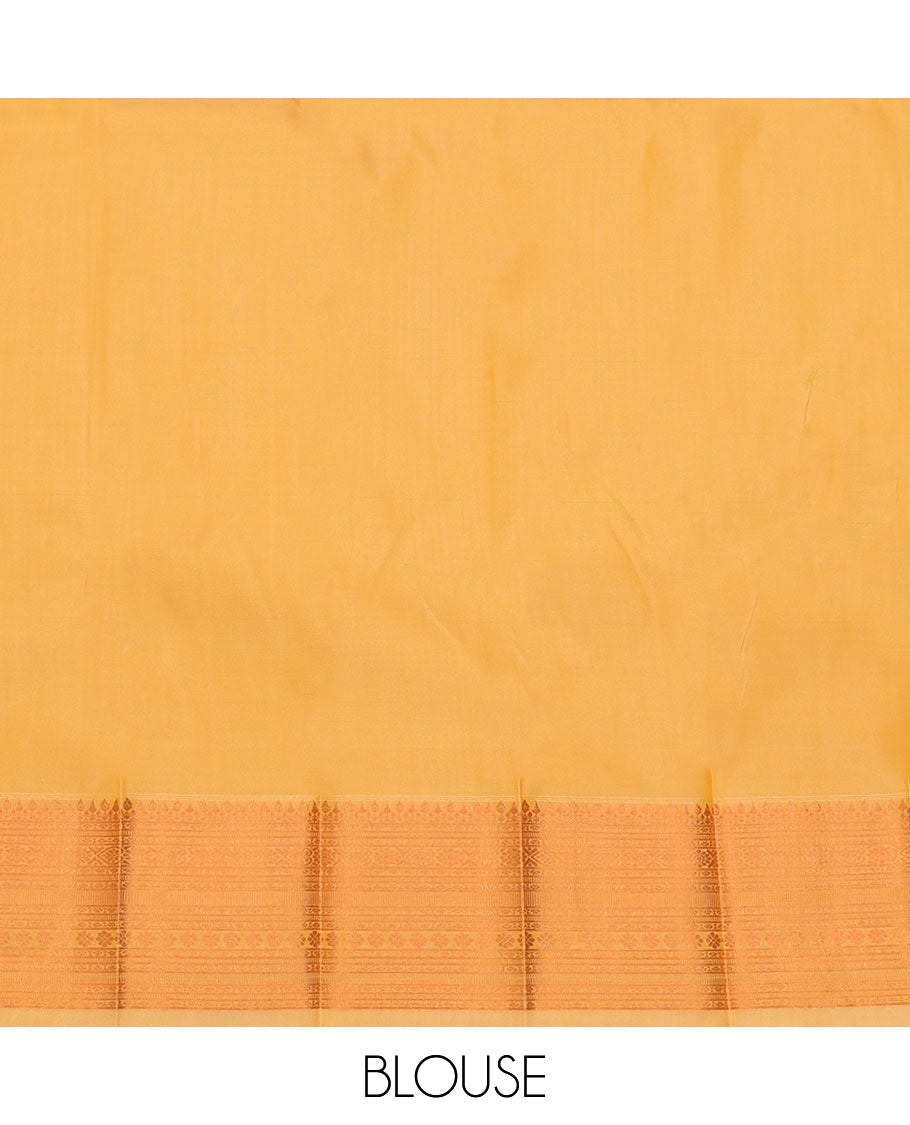 Sandal Budget Silk Saree, Sparsely Woven with Zari Buttas and Checks All Over Its Body, Highlighted by a Traditional Zari Design Border, Sparsely Woven Pallu, and Paired with a Matching Blouse