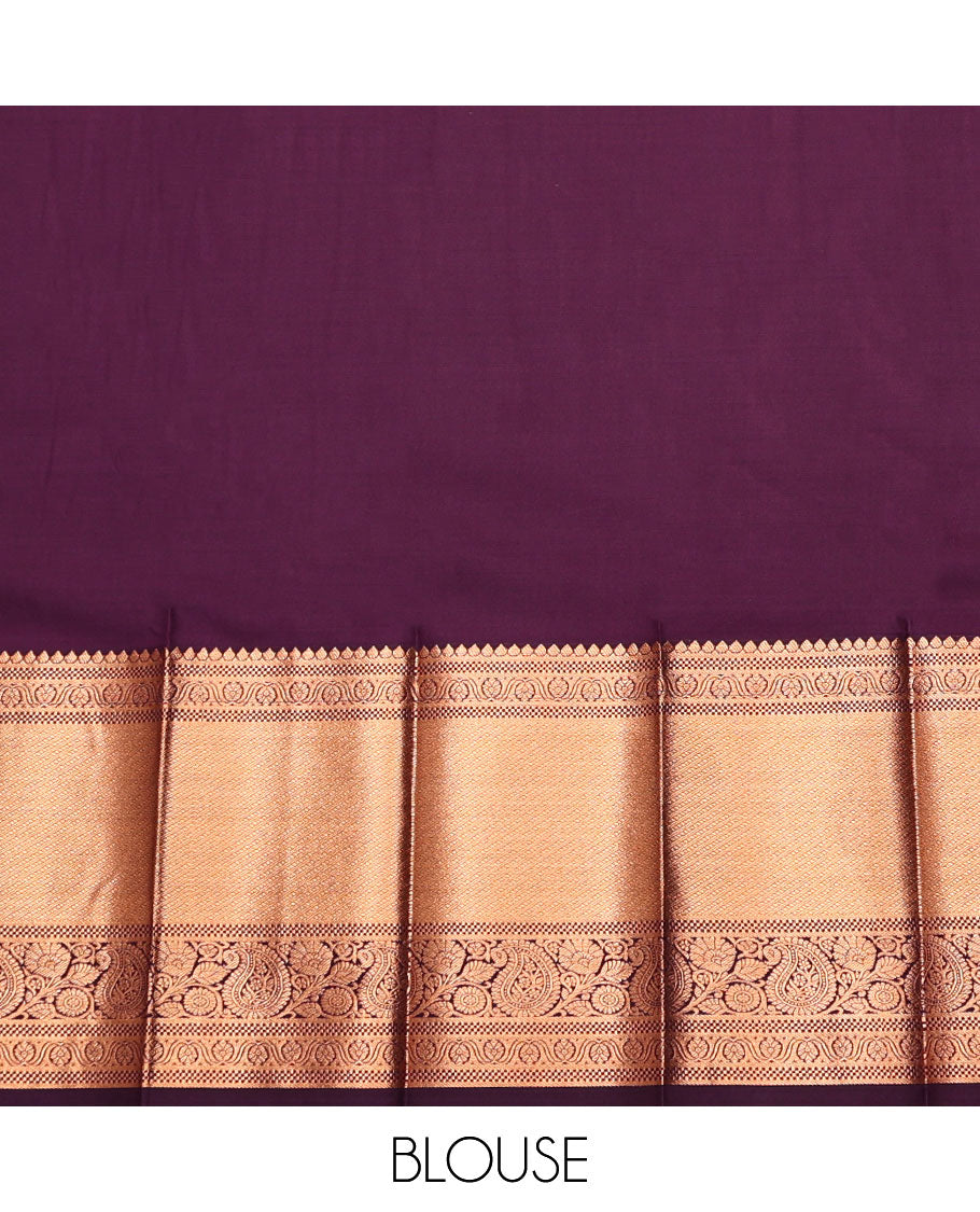 Blue Budget Silk Saree, Spotlighted with Jacquard, Complemented by Contrast Traditional Zari Border, Intricate Pallu, and a Contrast Blouse