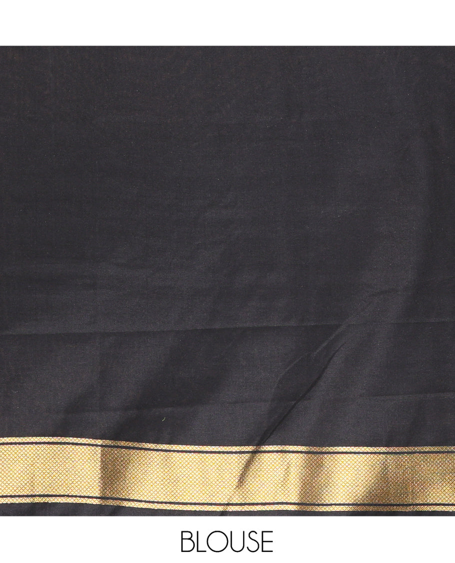 Black Chettinad-Style Soft Silk Saree