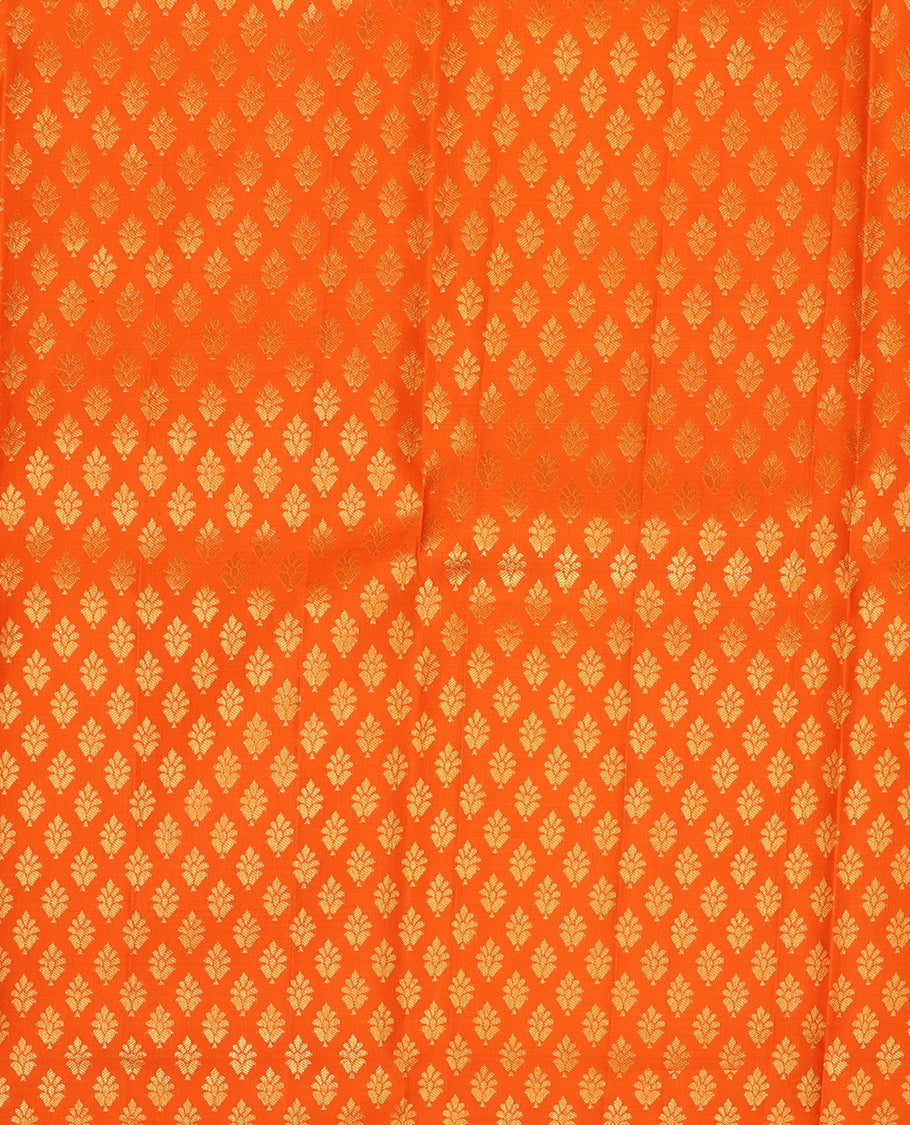 Orange Pure Silk Pavadai Material Set