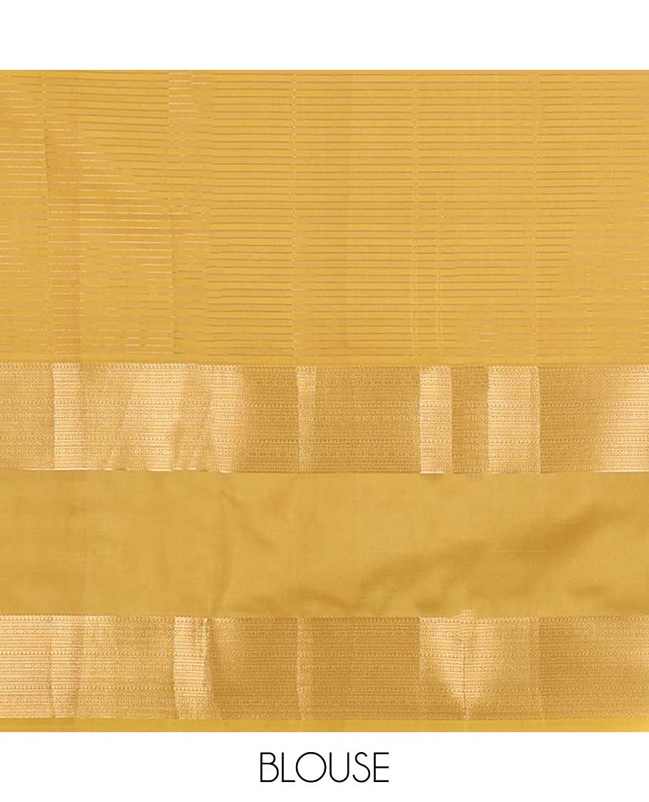 Blue striped vasundhara elite silk saree with contrast zari design border & striped design pallu