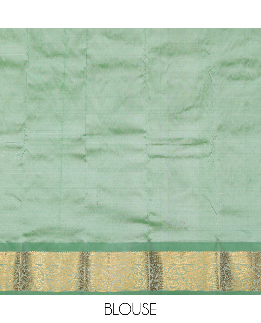 White Pure Silk Navarathna Pavadai Material Set