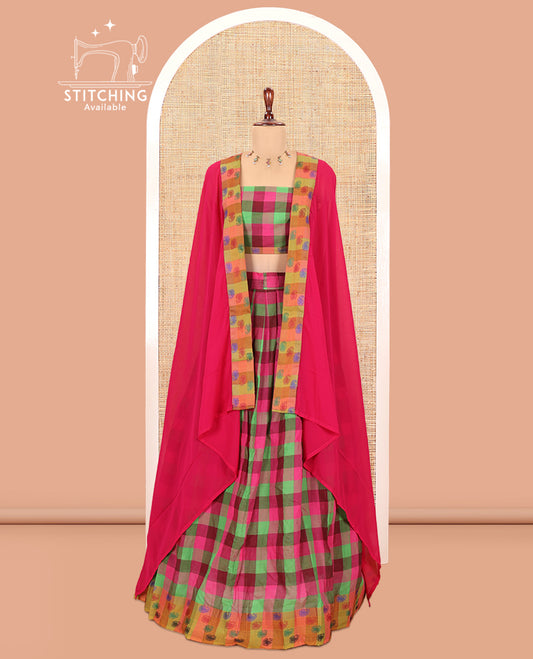 Multi-Color Chettinad Cotton Half-Saree