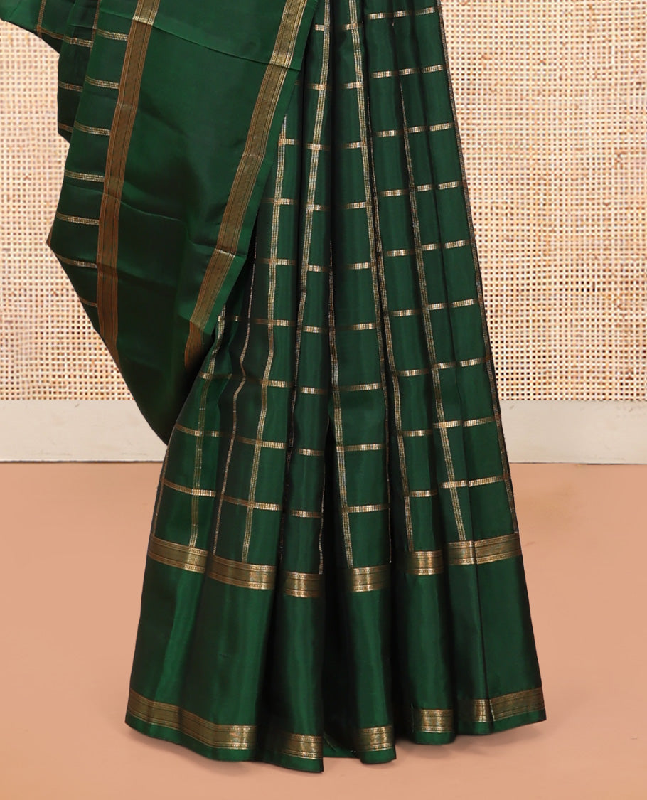 Dark Green Vasundhara Lite Silk Mix Saree