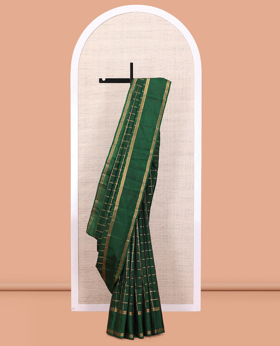Dark Green Vasundhara Lite Silk Mix Saree