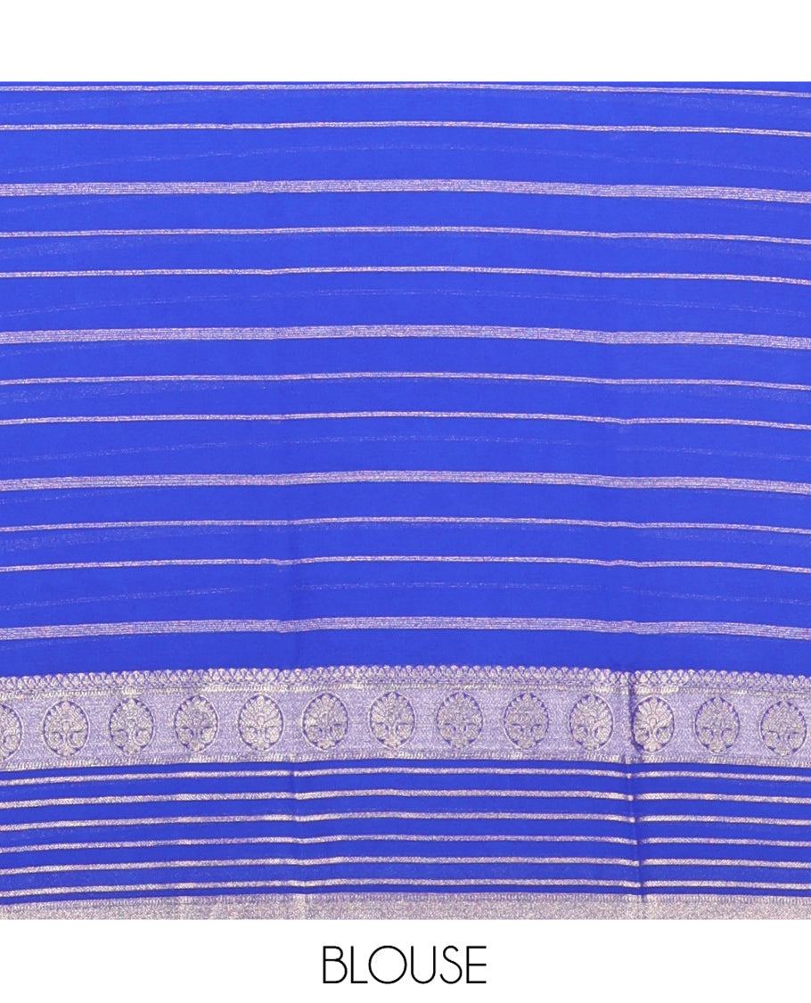 M.s. Blue Semi Mysore Silk Saree