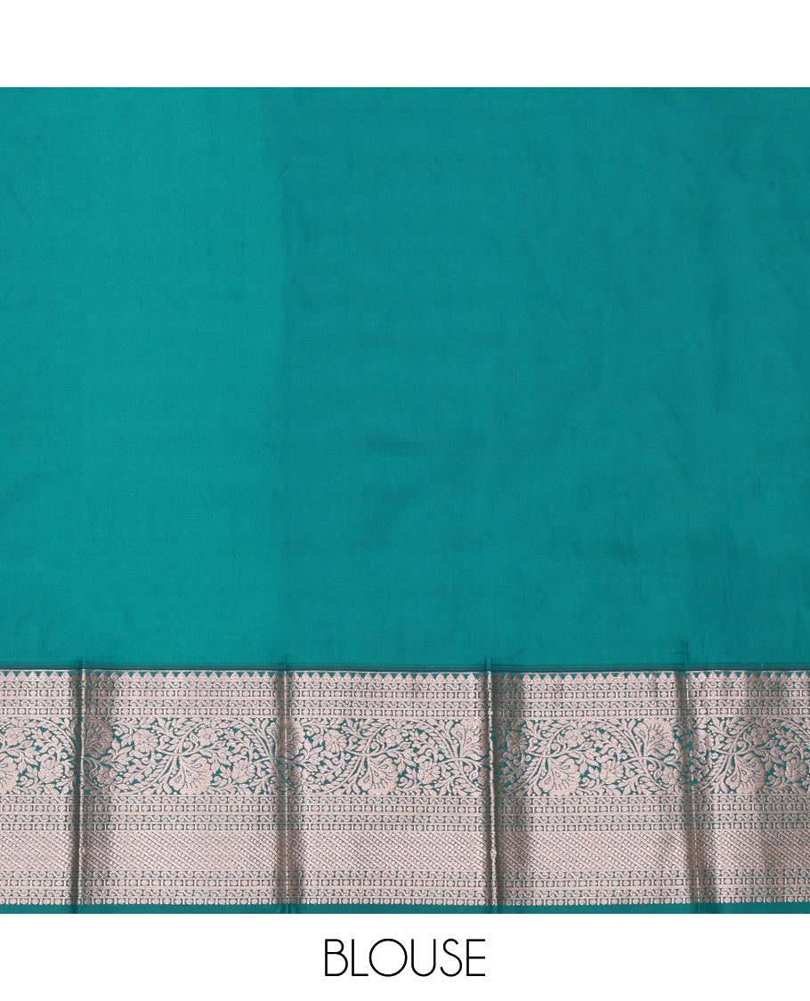 Violet Budget Silk Saree, Woven with Zari Designs, Complemented by a Contrast Traditional Zari Border, Floral Pallu, and a Contrast Blouse