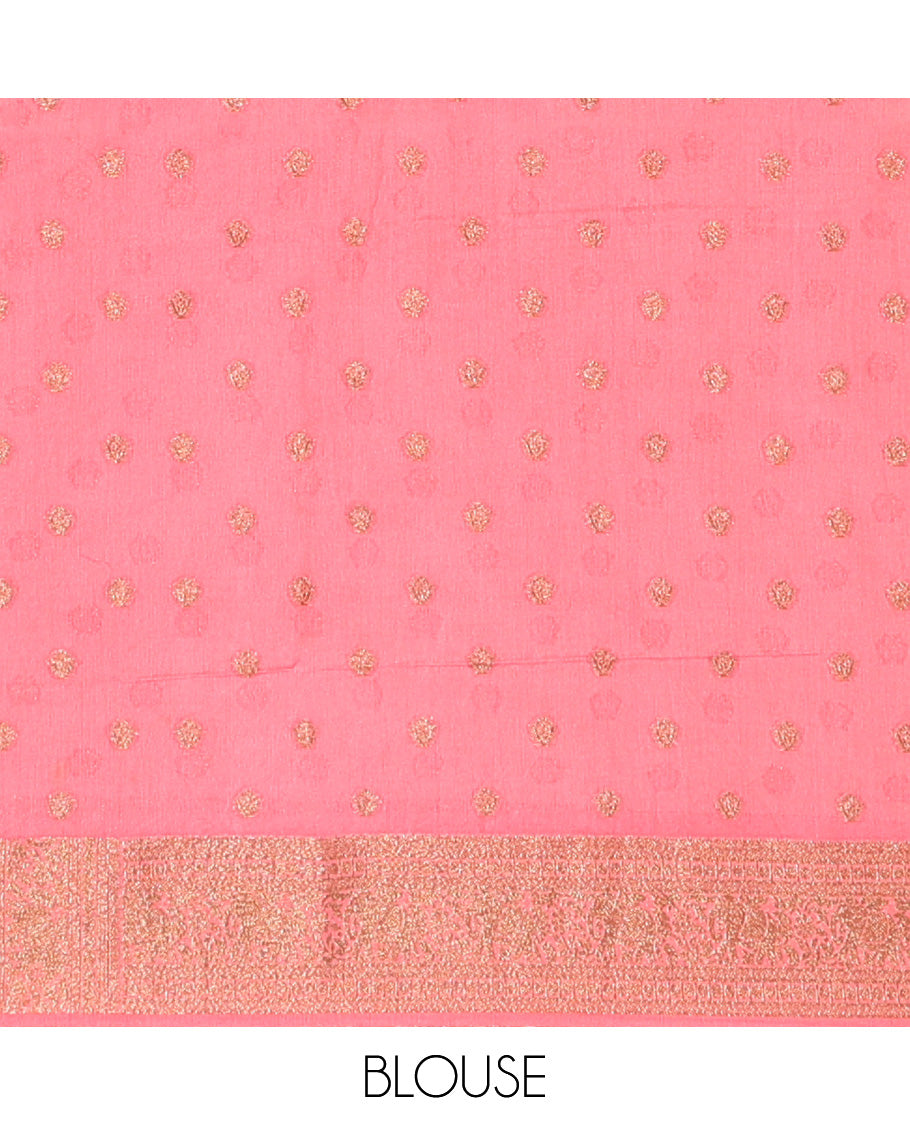 Peach Fancy Crepe Saree