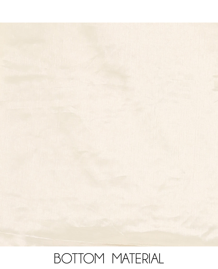 Cream Semi-Silk Material Churidar, Ornamented with Multi-Color Checked Top, a Plain Bottom, a Checked Bordered Plain Dupatta
