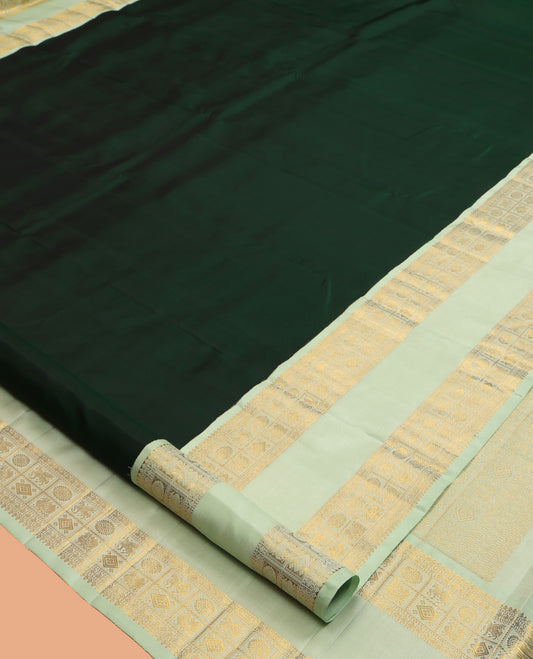 Green Plain Kanchipuram Silk Saree