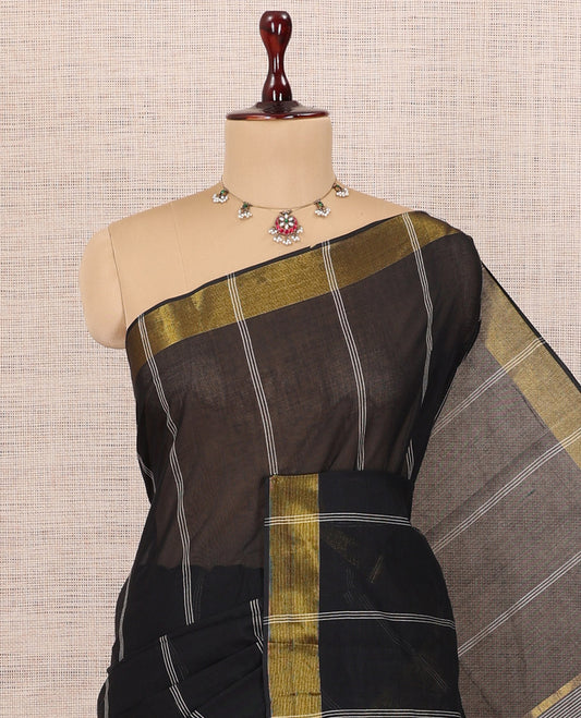 Black Jute Cotton Saree
