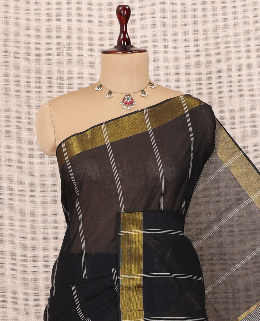 Black Jute Cotton Saree