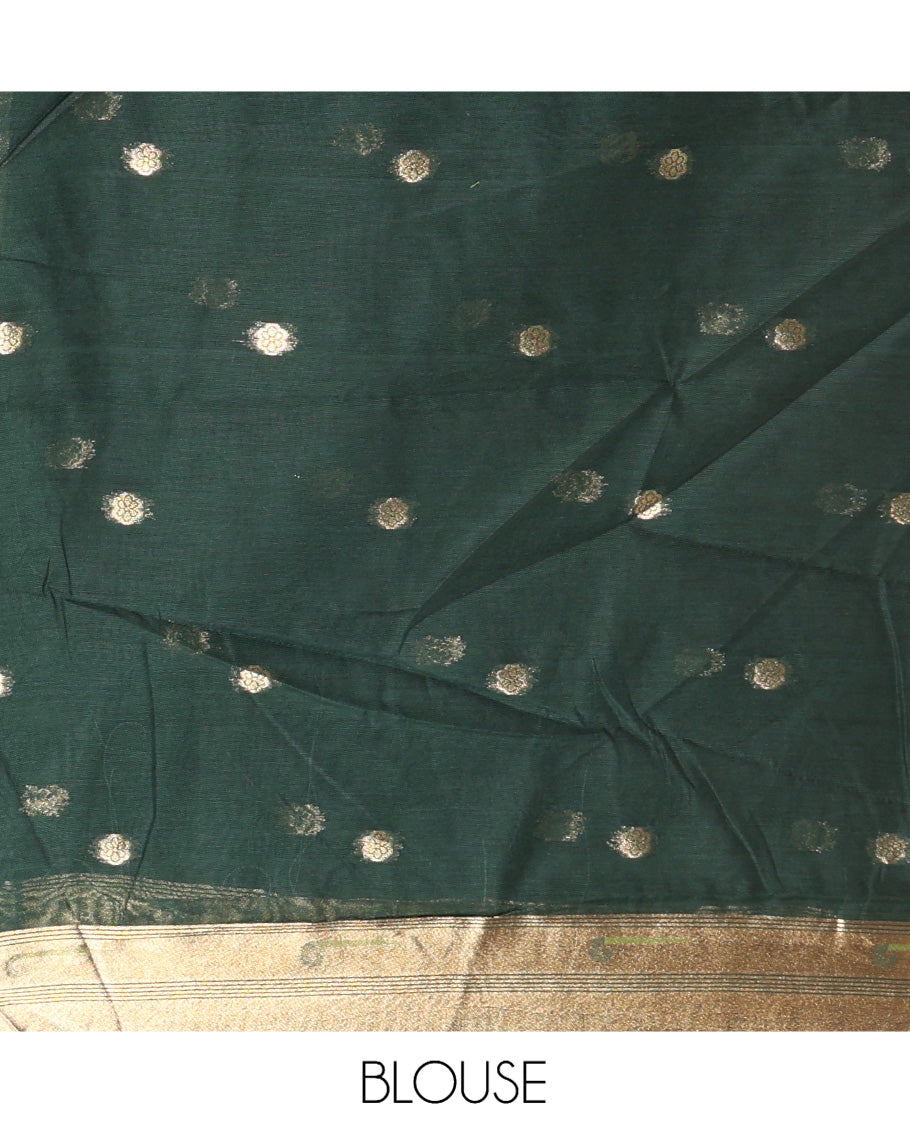 Green Munga Cotton Saree